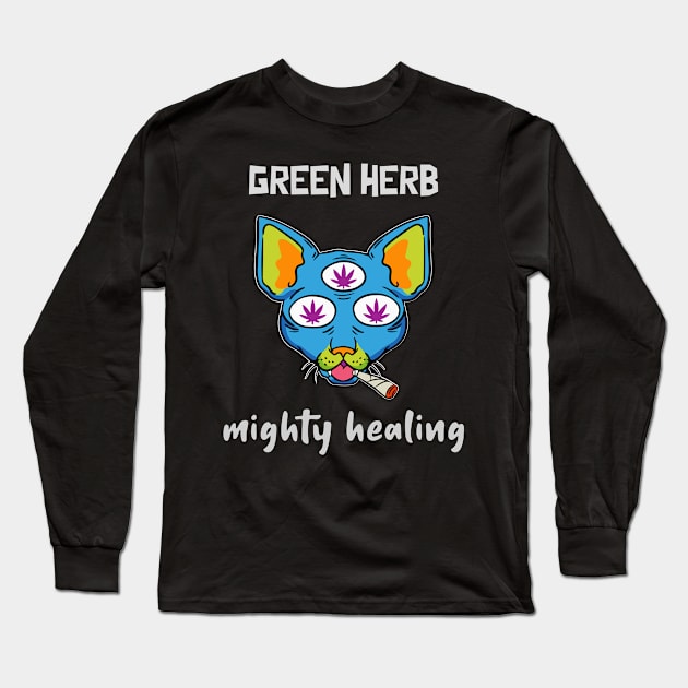 green herb, mighty healing Long Sleeve T-Shirt by Zipora